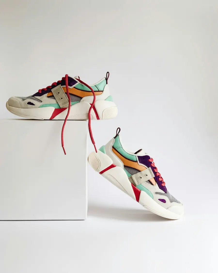 Catwalk Golden Criss-Cross Platform Block Heels