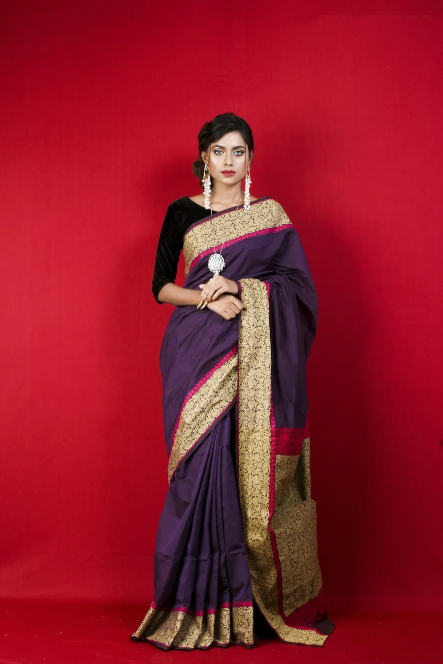 Sabyasachi Heritage Crimson Banarasi Silk Saree